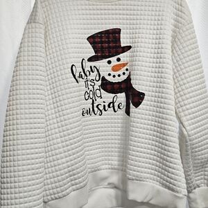 Xl Classic White Waffle Knit Sweater